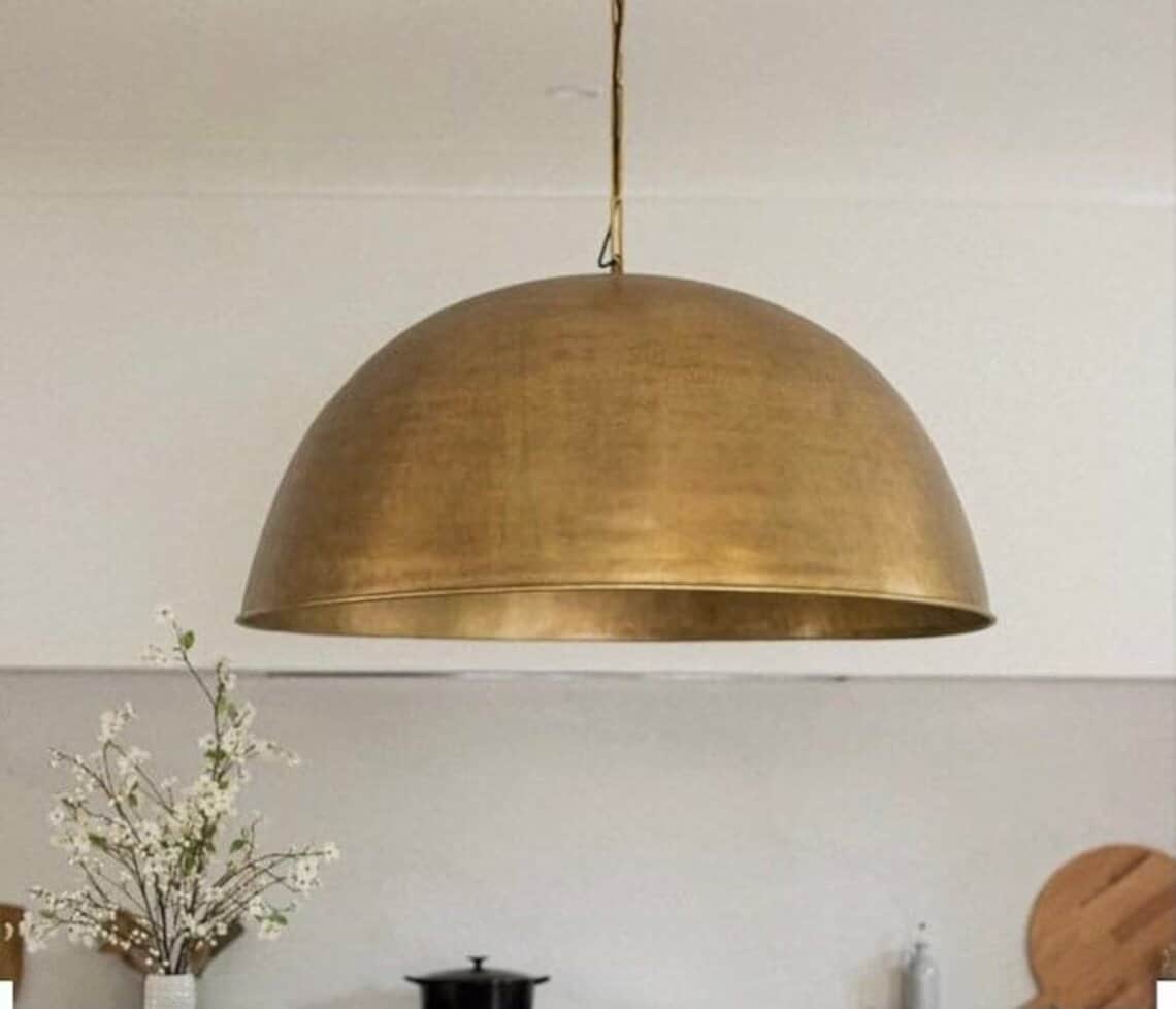 Moroccan Pendant Lamp, solid brass- Hammered Brass Pendant Lamp,Antique Pendant light,Dome Brass Oxide brass
