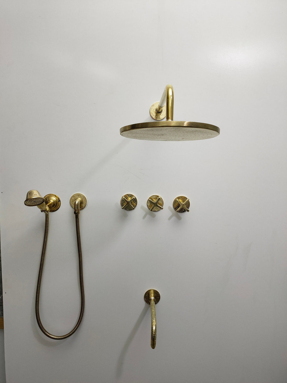 Solid Brass Exposed Shower Set, Three ways shower, Hand held shower, shower tub faucet