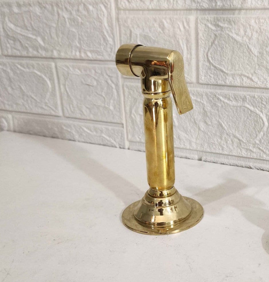 Unlacquered Brass Kitchen Sprayer, Vintage Side Sprayer Faucet, Kitchen Sink Sprayer, Patina Brass Sprayer