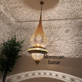 Handmade Moroccan Brass Pendant Light: Exotic Hanging Lantern