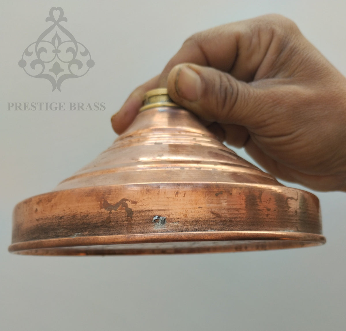 Handcrafted Unlacquered Copper Shower Head: High-Pressure Rainfall