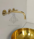 Unlacquered Brass Wall Mount Faucet: Bathroom Sink Tub Filler