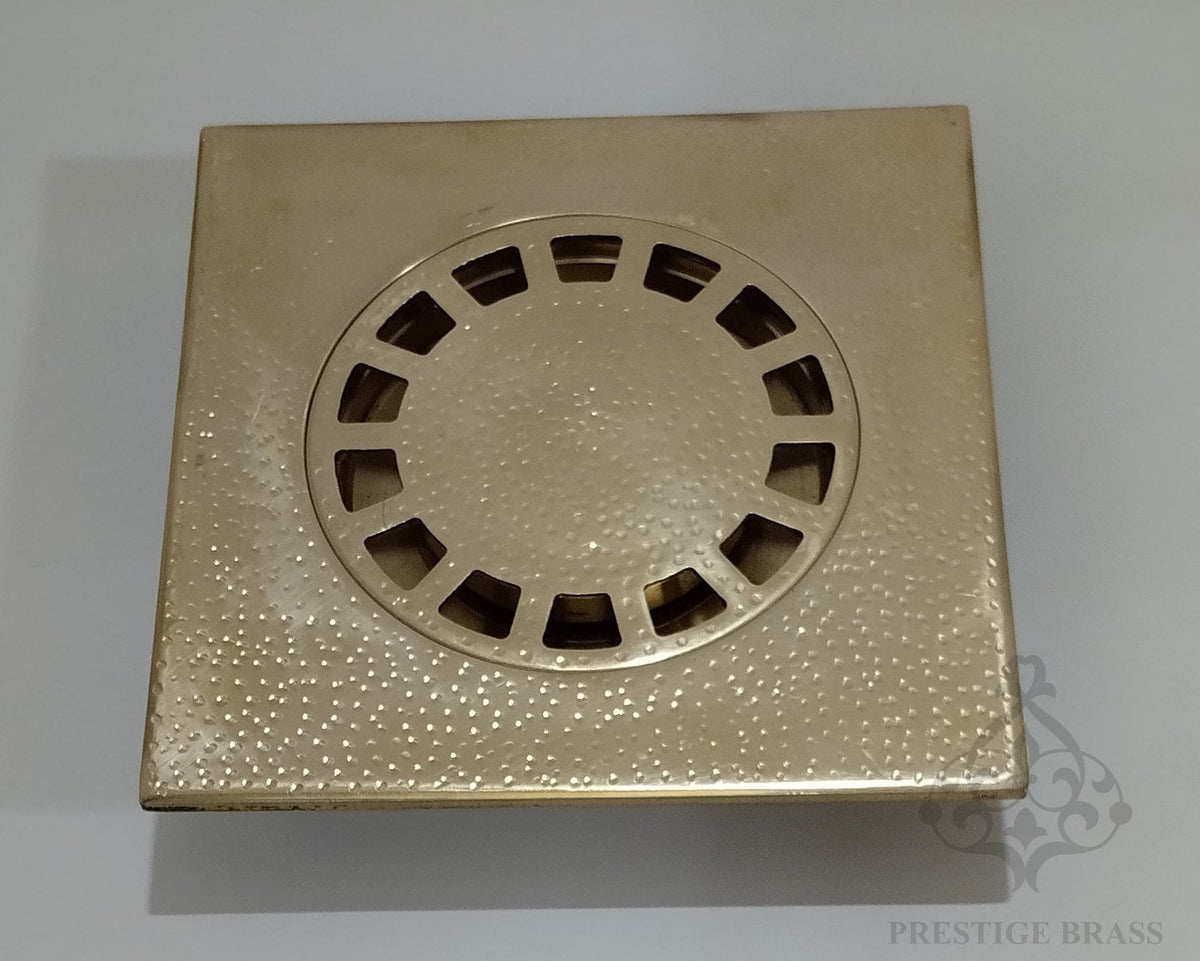 Hammered BRASS Square Drain Cover,Moroccan Handmade Shower Floor Drain