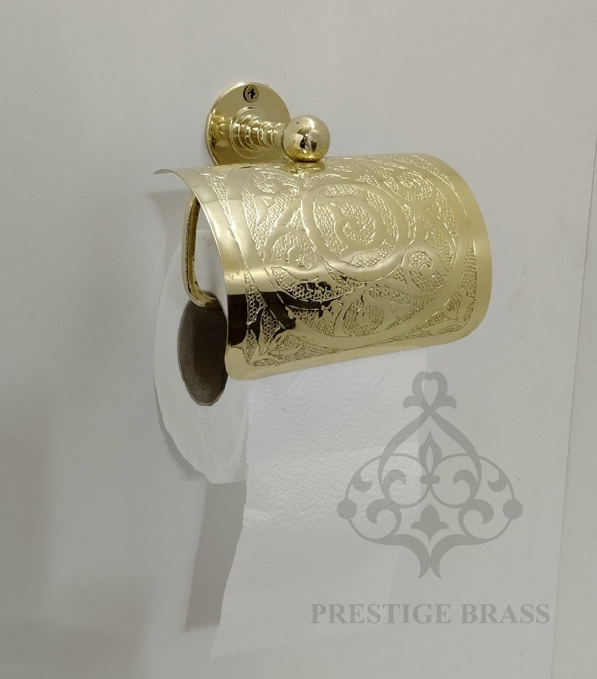 Handcrafted Unlacquered Brass Toilet Paper Holder