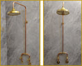 Rustic Copper And Brass Exposed Shower System For Outdoor Or Indoor