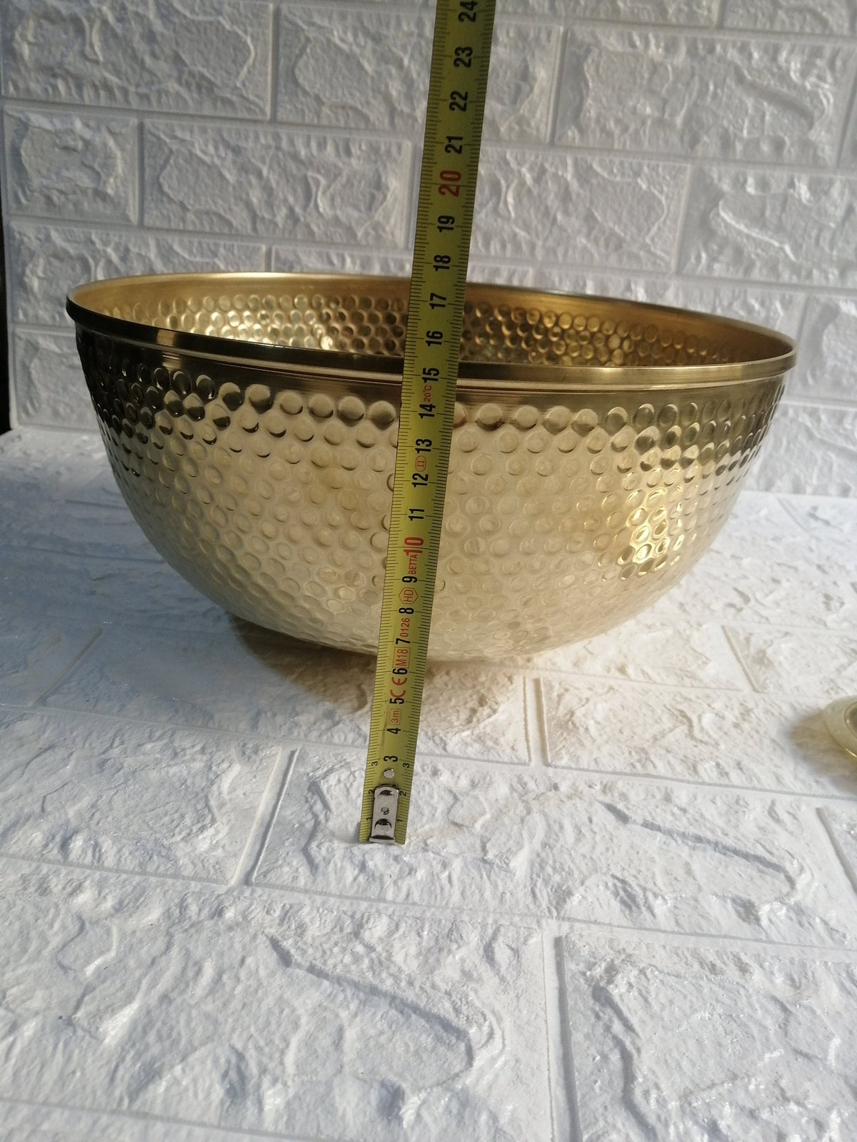 Mid Century Brass Vessel Sink - Brass Sink - Antique Engraved Sink - Vessel Sink