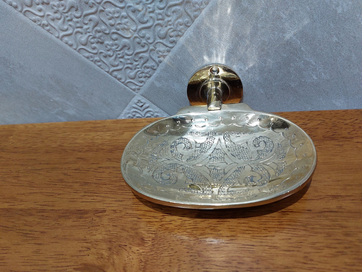 Handcrafted Solid Brass Soap Dish, Soap holder Wall Soap Holder, Moroccan Handmade Brass Soap Dish