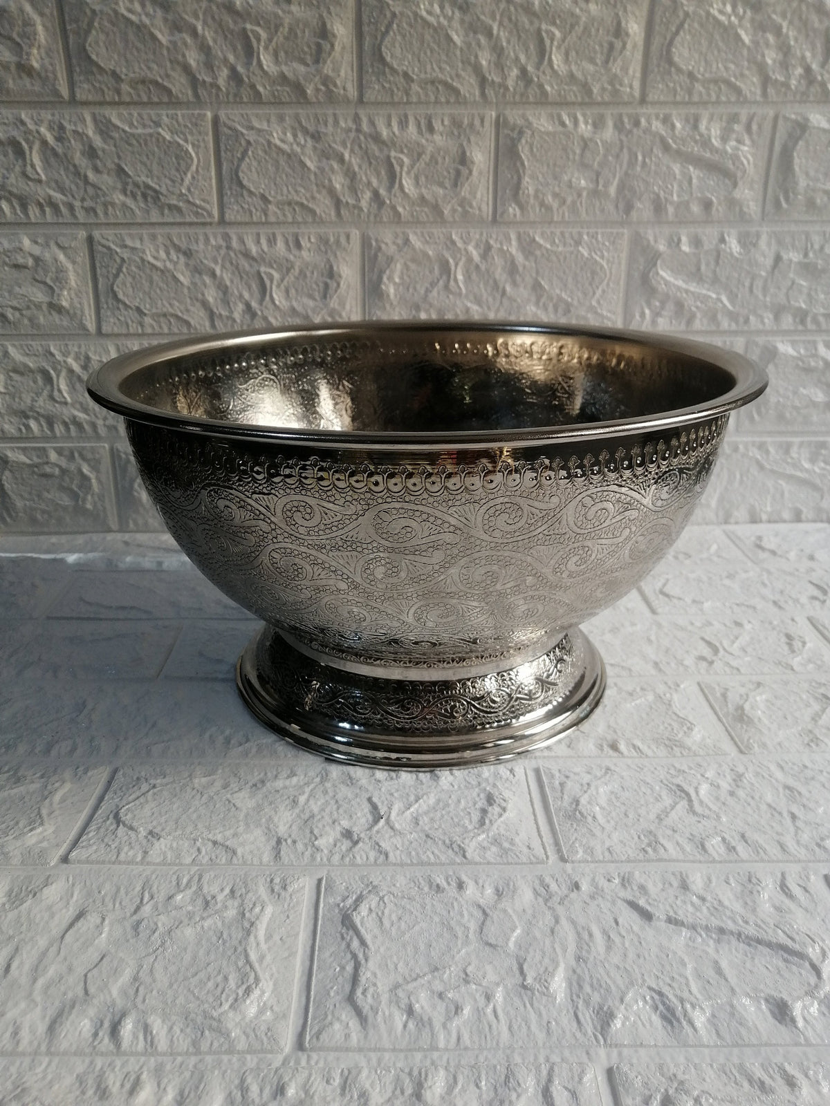 round sink, Moroccan sink in hand-engraved brass hammered fes style vintage brass sink, ar