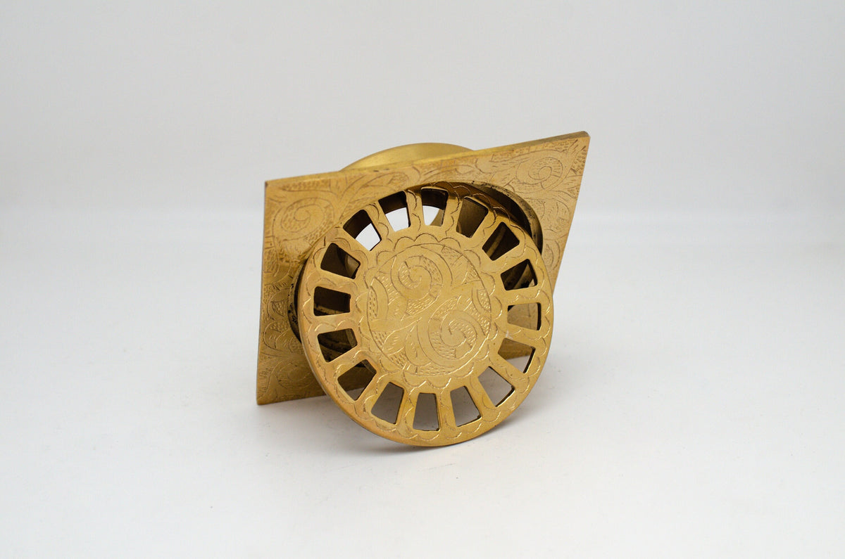 Engraved Solid Brass Square Shower Floor Drain