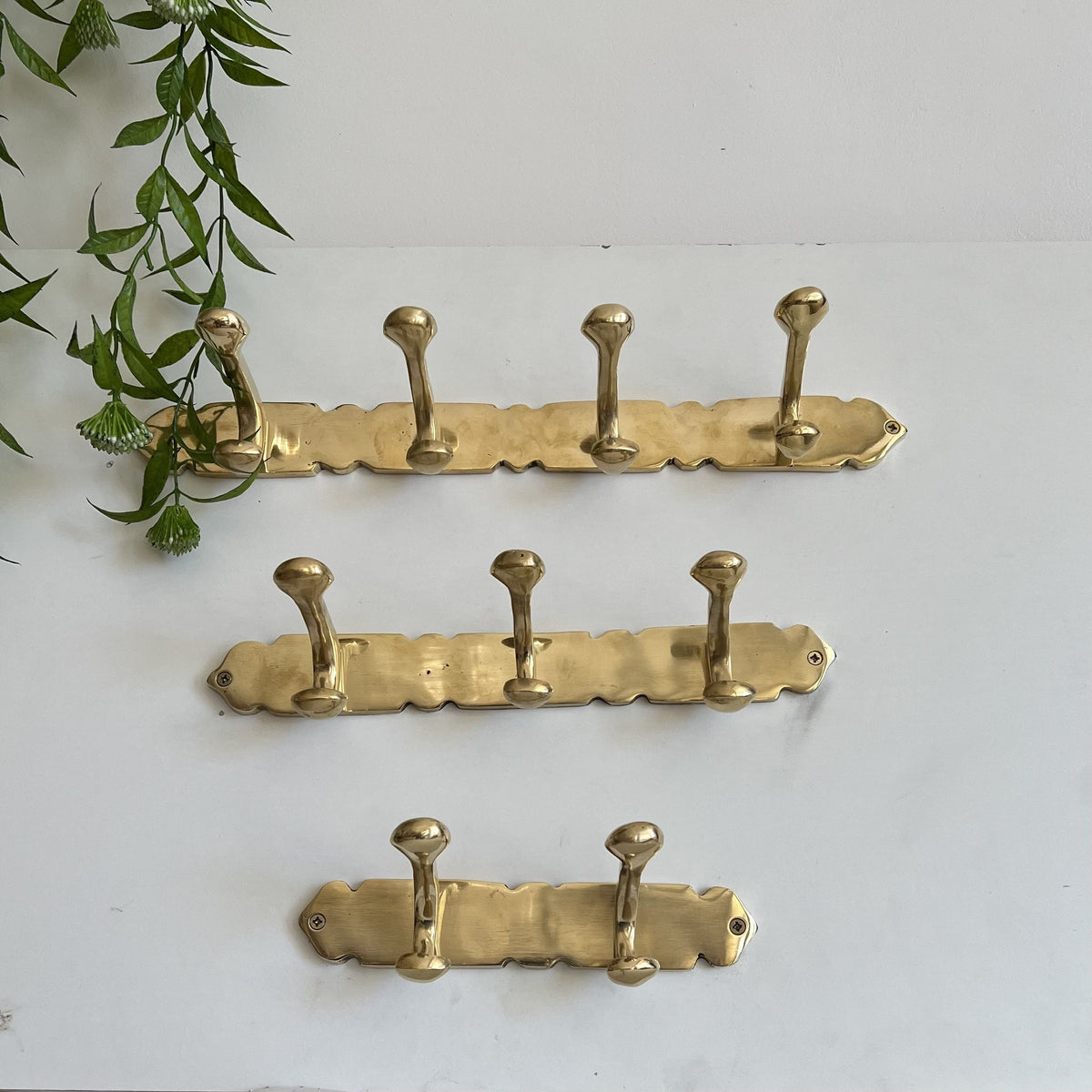 Wall Mount Brass Coat Rack - Brass Solid Coat Hanger With Hooks - Clothes Hooks Wall Mount - Moroccan hooks - Coat Hange
