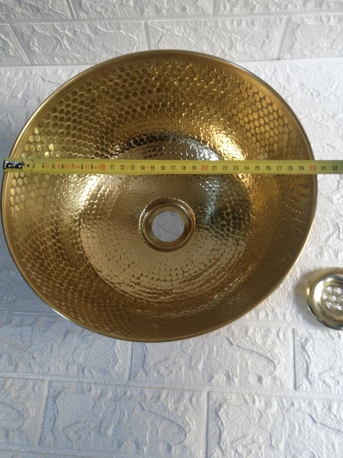 Mid Century Brass Vessel Sink - Brass Sink - Antique Engraved Sink - Vessel Sink