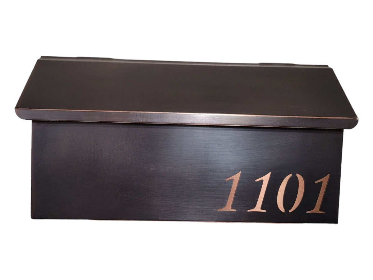Handmade Patina Copper Wall Mount Mailbox, Solid Copper
