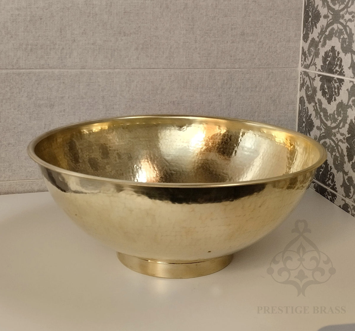 Custom Made 15 Guage Brushed Brass Bathroom Round Basin