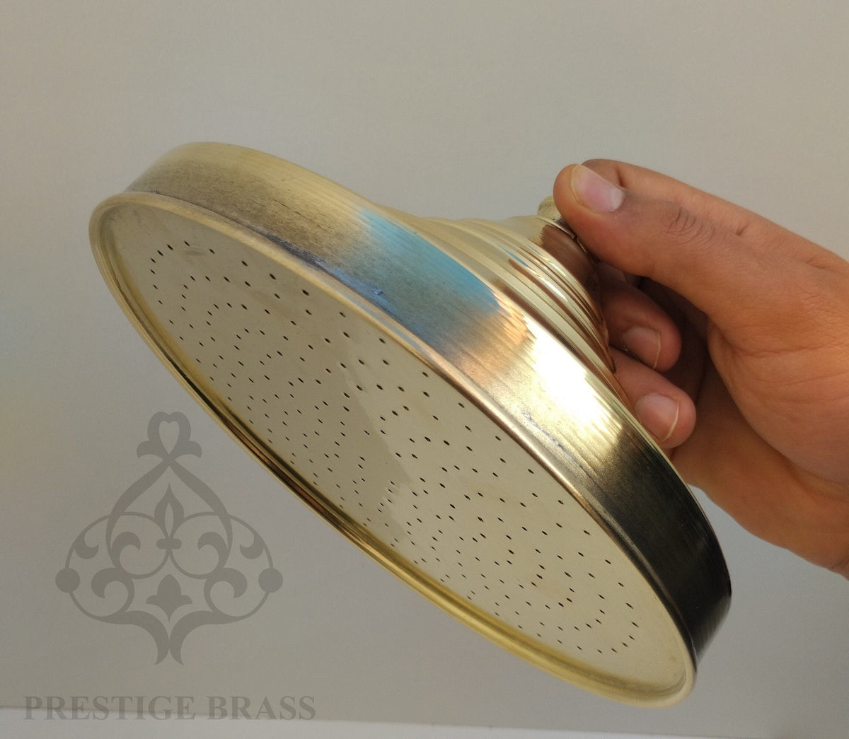Unlacquered Solid Brass Rain Shower Head,Works Outdoor, Round Handcrafted Vintage Showerhead