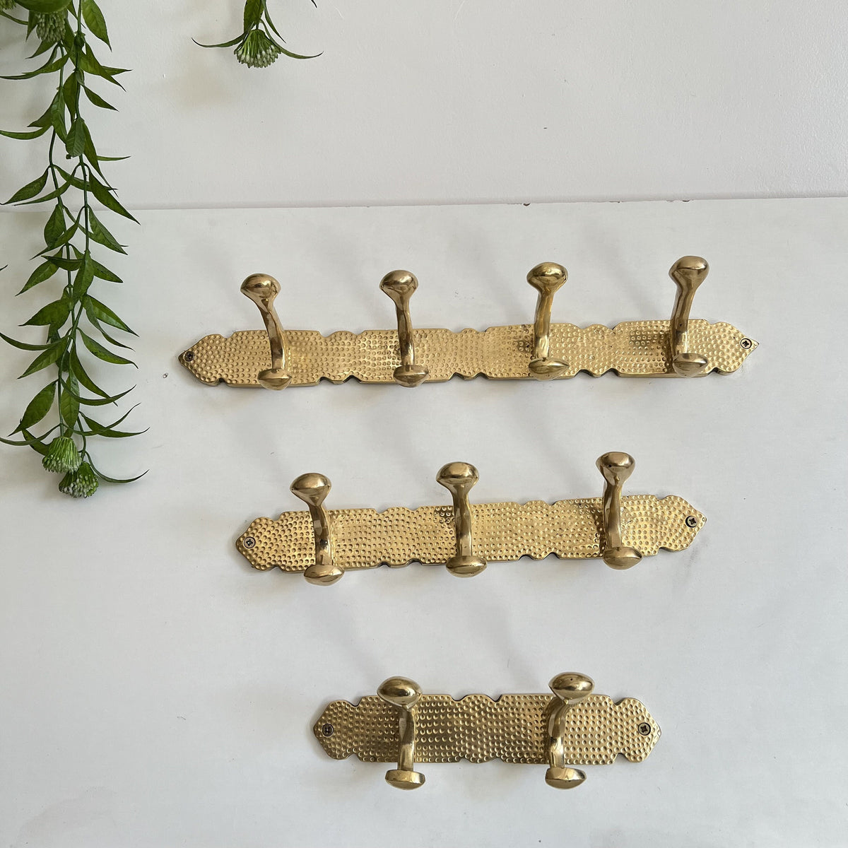 Handmade Brass Coat Rack – Unlacquered Solid Brass Wall Hooks – Moroccan Clothes & Towel Hanger – Vintage Gold Wall Moun
