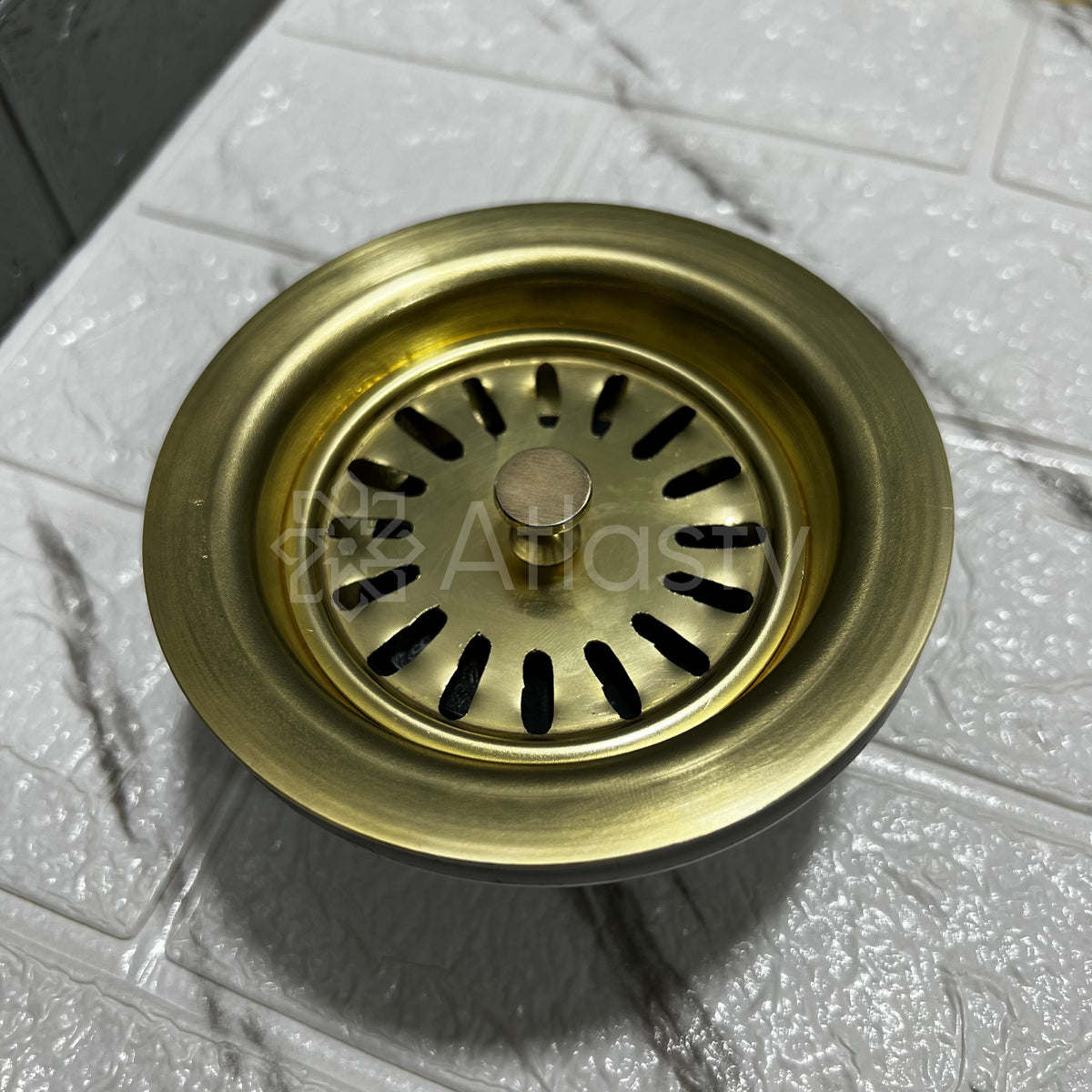 Unlacquered Brass Sink Strainer and Stopper