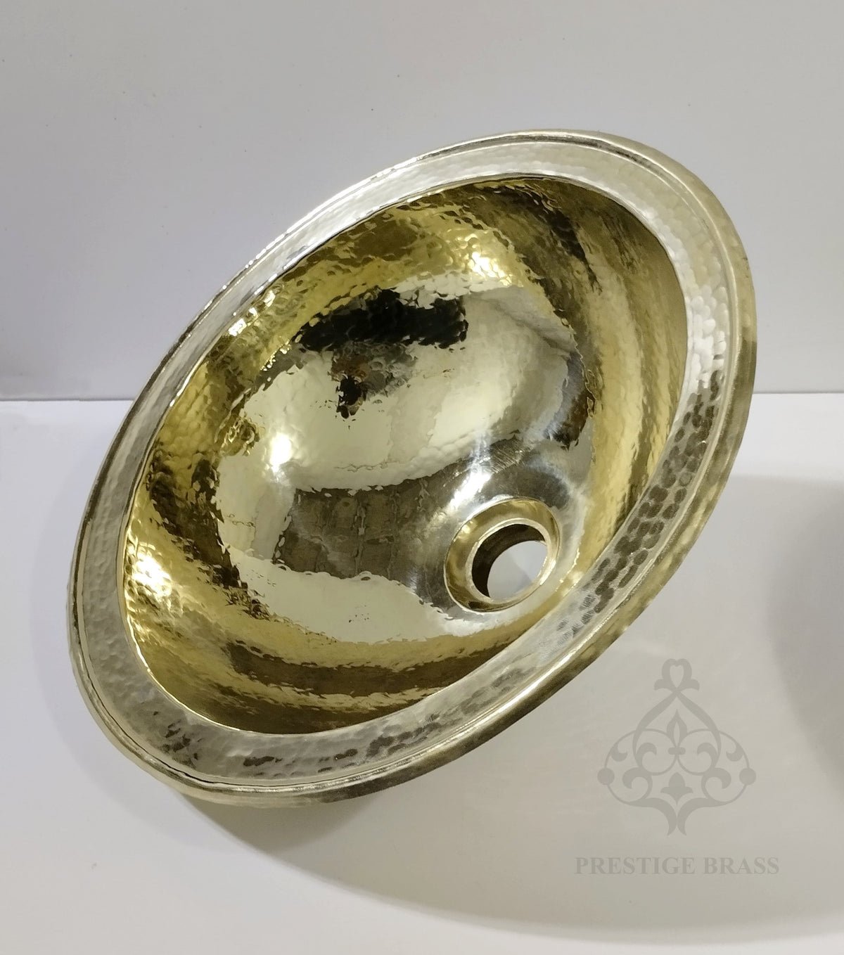 Handcrafted Hammered Brass Sink: Round Unlacquered Vanity Sink