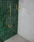 Unlacquered Solid Brass Shower System, Wall Mounted Rain Shower