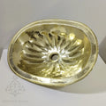 Handcrafted Oval Solid Brass Sink: Unlacquered Bathroom Vanity (18.5”X13.5”)