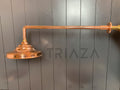 Handcrafted Unlacquered Copper Shower Arm Extension, Rain Head
