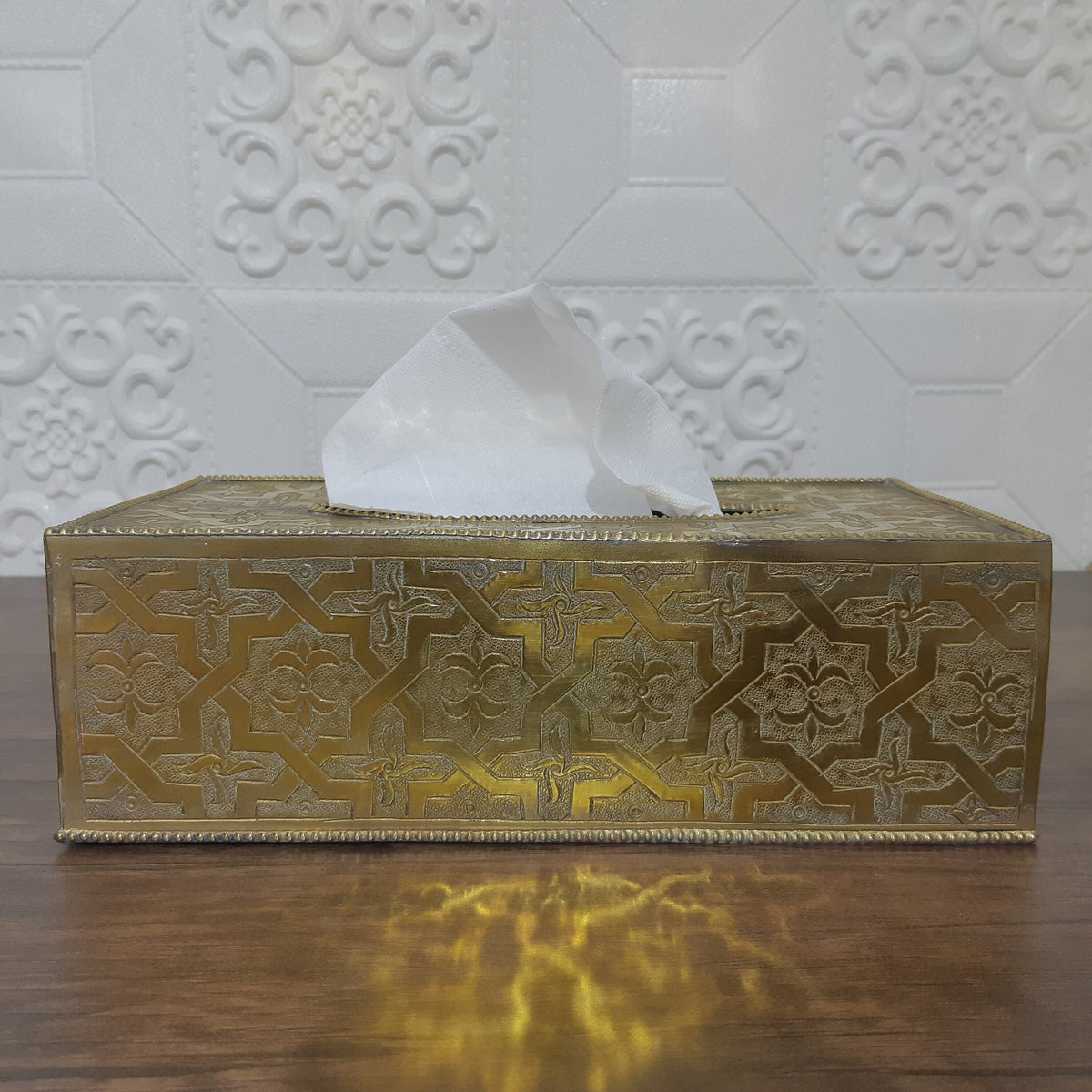 Engraved Rectangle Solid Brass Tissue Box Brass Tissue Box Cover