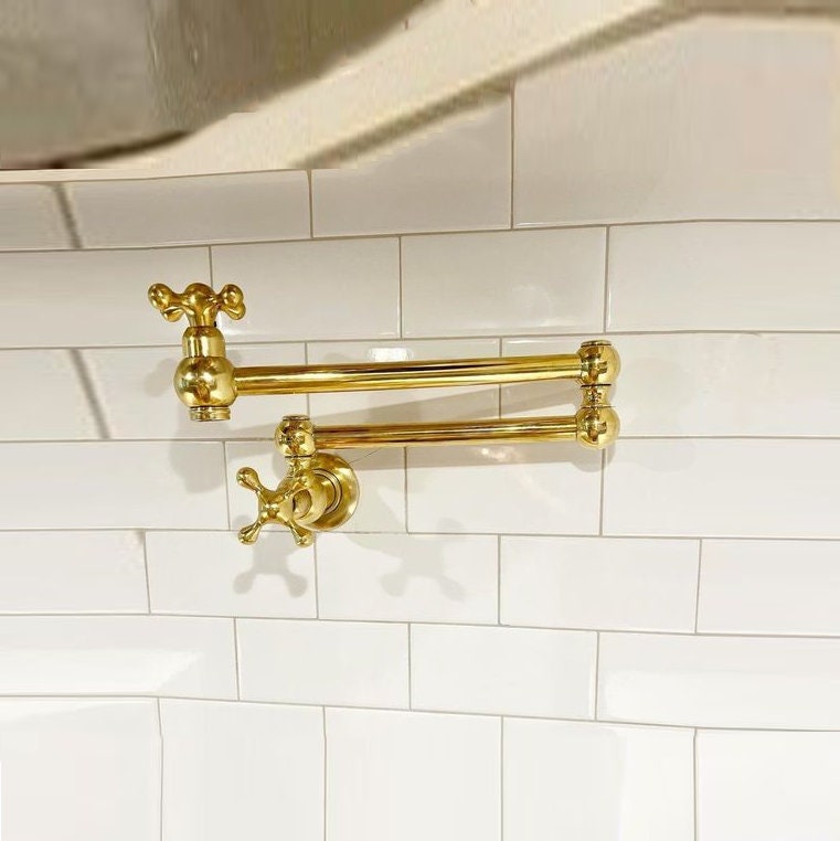 Unlacquered brass potfiller – kitchen brass pot filler faucet