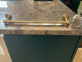 Unlacquered Brass Pot Rack Wall Mount For Kitchen with "S" Hooks