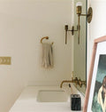 Solid Brass Bathroom Towel Rack, Handcrafted Towel Holder - For Powder Room