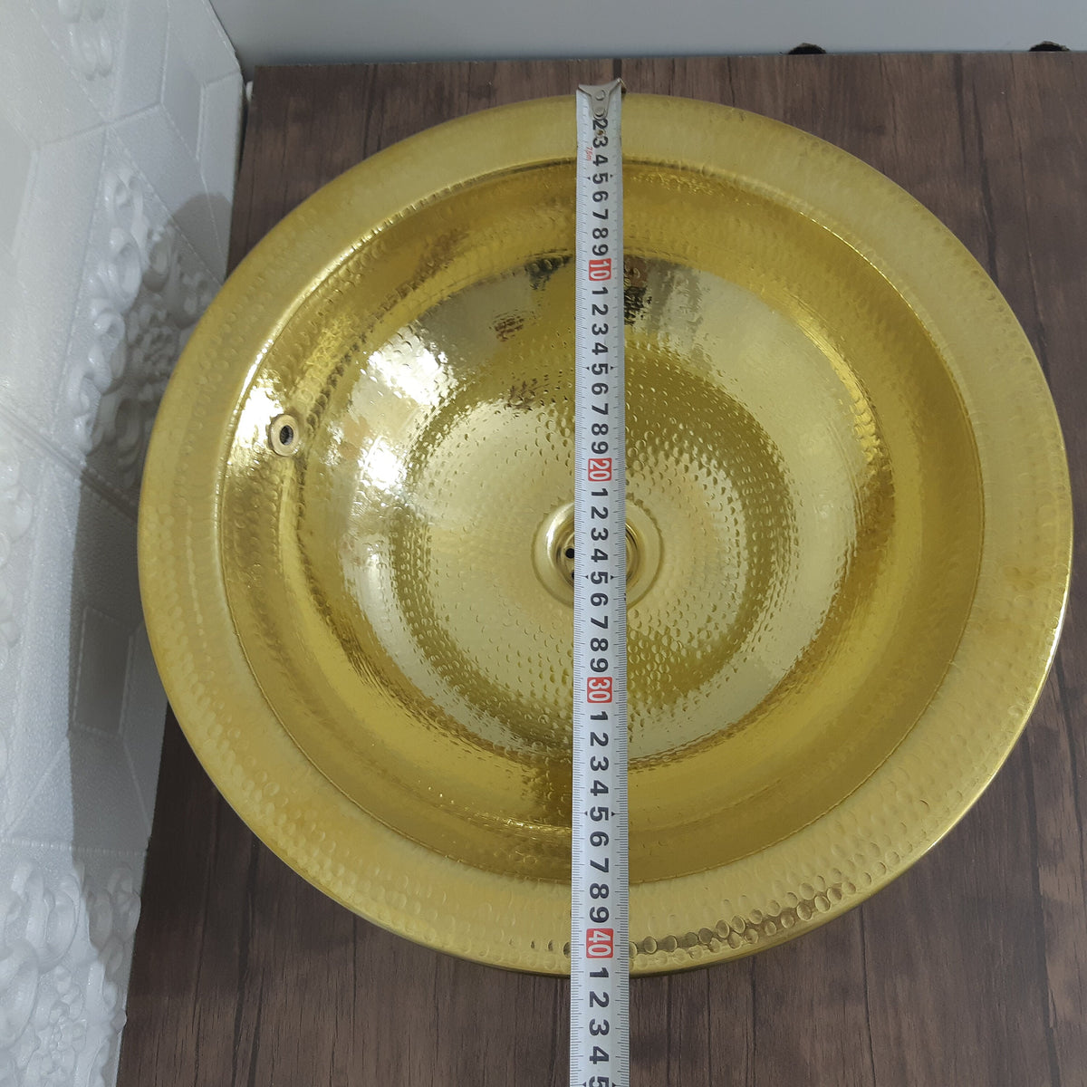 Round Unlacquered Brass Bathroom Sink Handmade Solid Bar Sink Drop In