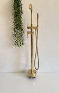 Solid Brass Shower System: Round Head & Handheld Combo
