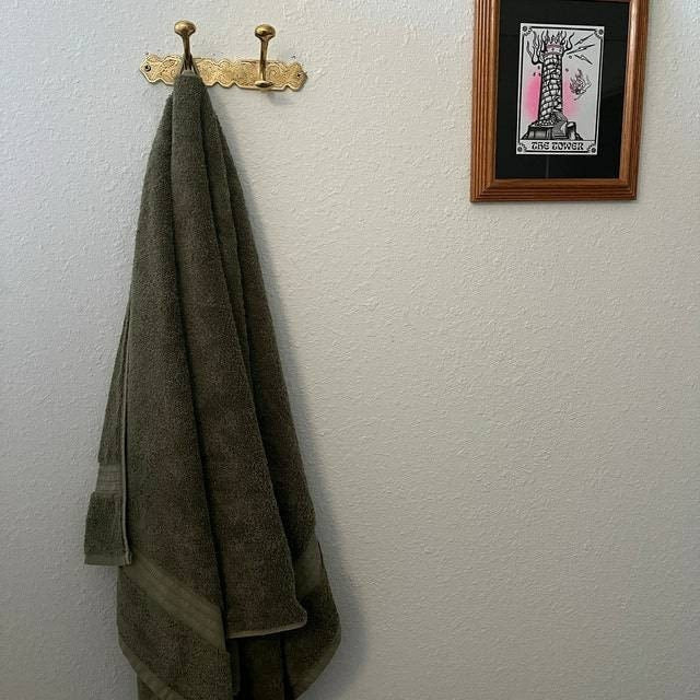 Handcrafted Unlacquered Brass Wall Hooks: Decorative Towel Hook