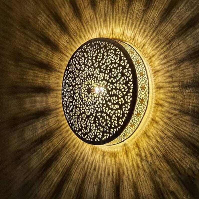 Moroccan Handmade Wall Light Moroccan Wall Lamp 4 Available Colors Art Deco Decor Light Diffuser Wall Sconce, Boho Light