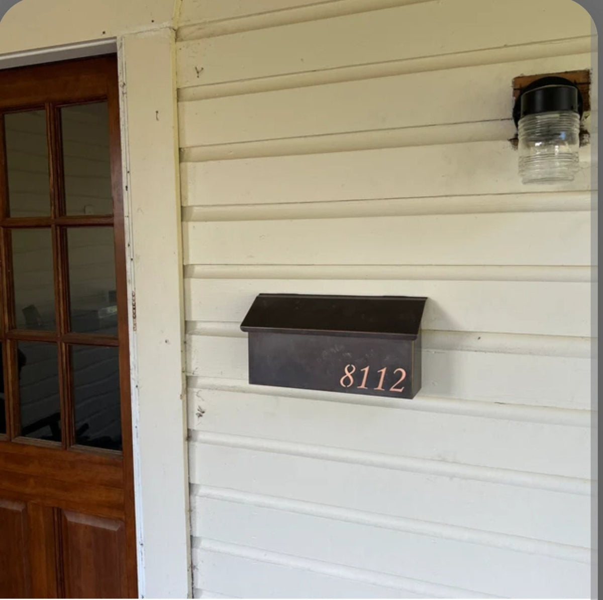 Handmade Patina Copper Wall Mount Mailbox, Solid Copper