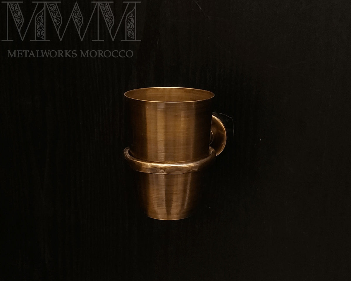 Antique Brass Wall-mounted Toothbrush Holder - Crafted Toothbrush Cup