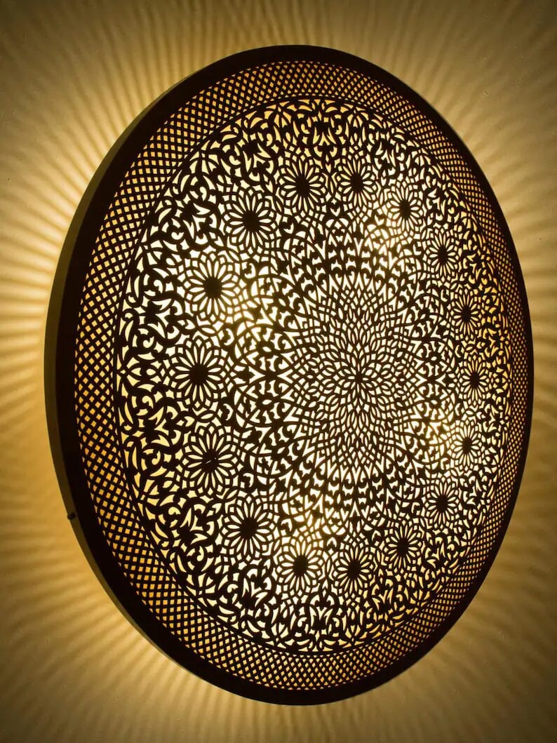 Artisan Elegance: Handcrafted Moroccan Wall Lamps - Illuminate Your Space with Boho Charm and 4 Distinctive Colors