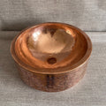 Artisanal Copper Vessel Sink: Engraved Farmhouse Basin
