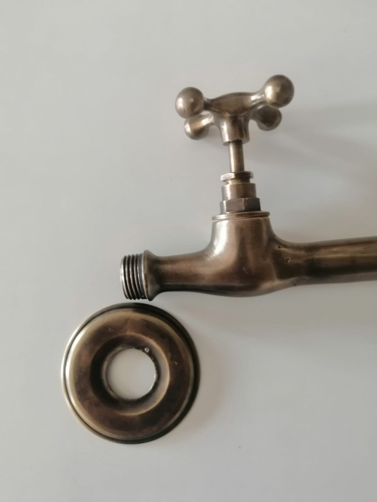 Handmade Moroccan bronze wall mounted faucet - brass patinated faucet tap - 21cm