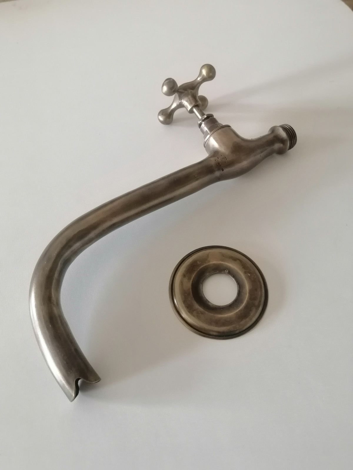 Handmade Moroccan bronze wall mounted faucet - brass patinated faucet tap - 21cm