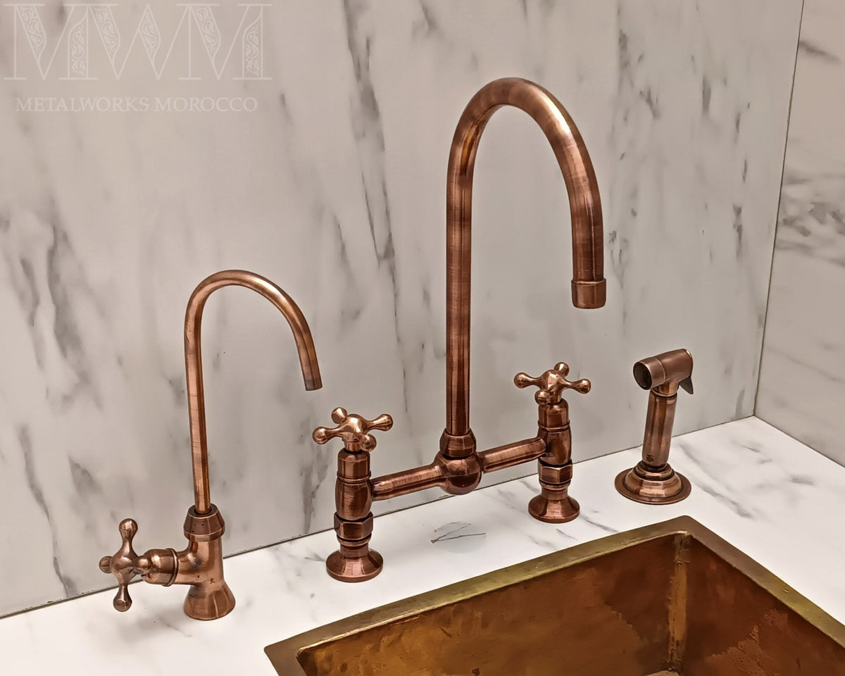 Short Legs Oil Rubbed Bronze Kitchen Bridge Faucet