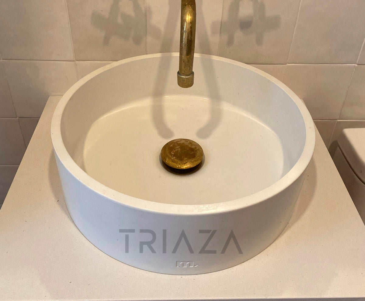 Unlacquered Solid Brass Sink Stopper, Pop-Up Drain Plug, Vanity Bathroom Fixture