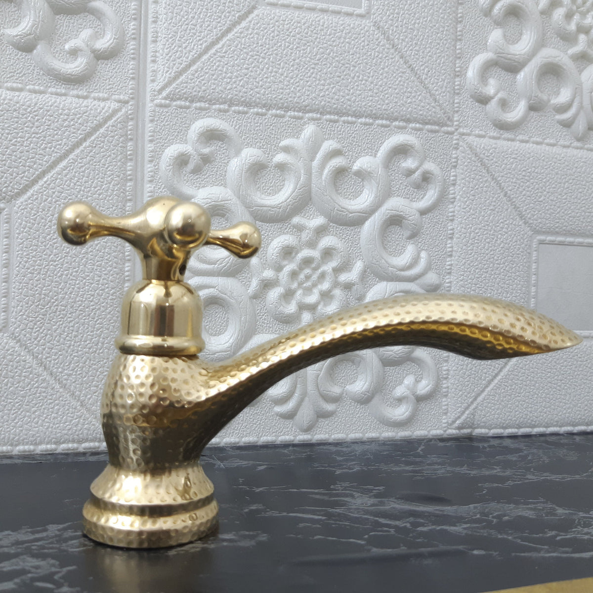 Unlacquered Brass Single Hole Bathroom Faucet