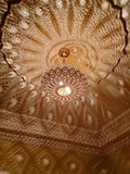 Hand-Engraved Moroccan Brass Pendant Light: Boho Home Decor