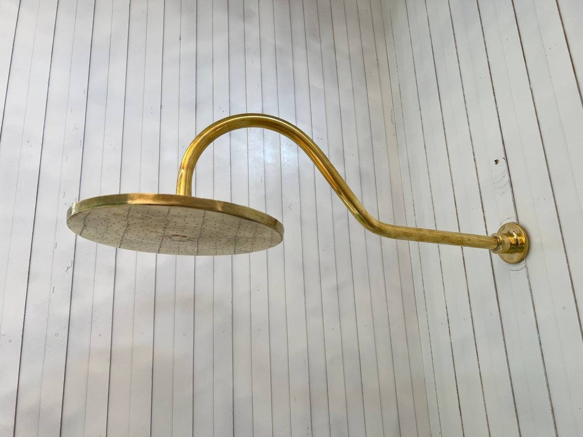 Unlacquered Brass Rainfall Shower Head - 8" Round