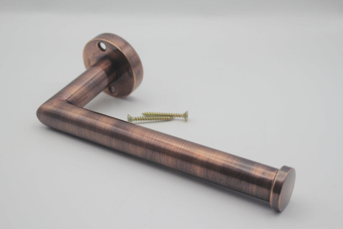 Copper Solid Brass Toilet Paper Holder, shape L Powder Room Roll Holder