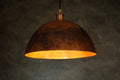 Oxidized Solid Copper Pendant Light, Dome Ceiling Light, Kitchen Island Hanging Light Fixture