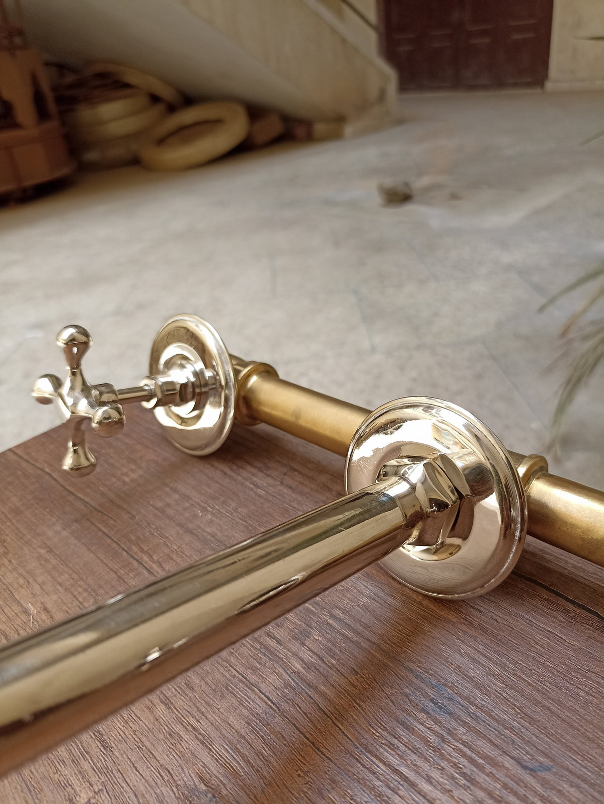 Classic Silver Wall Mounted Bathroom Faucets with Hot and Cold Mixer Valve - Unlacquered Vintage Design for Kitchen and Bath