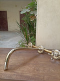Classic Silver Wall Mounted Bathroom Faucets with Hot and Cold Mixer Valve