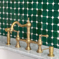 Vintage Solid Brass Kitchen Faucet: Gooseneck Deck Mount, Antique Style