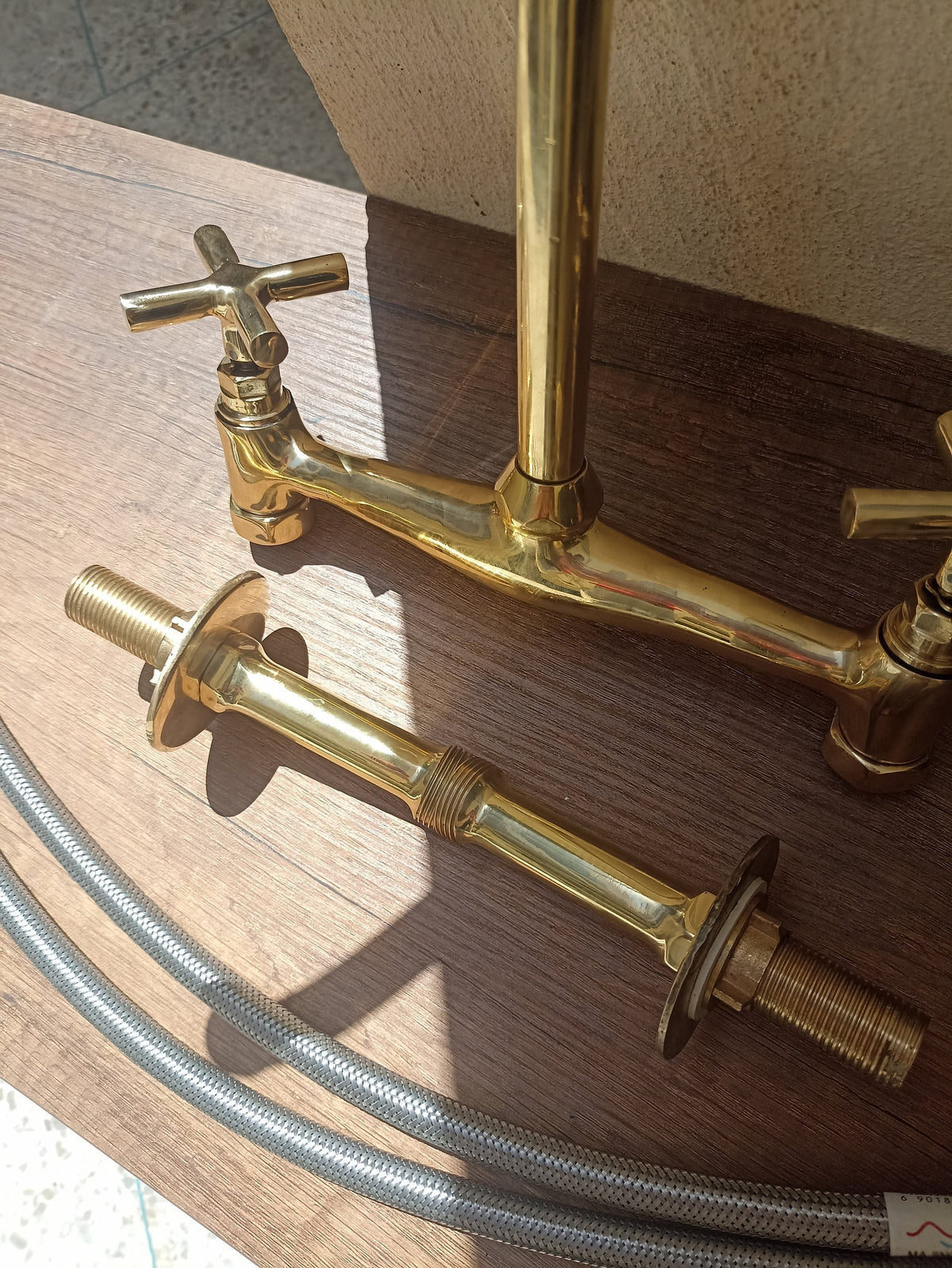 Personalizable Unlacquered Brass Bridge Kitchen Faucet - Custom Fit