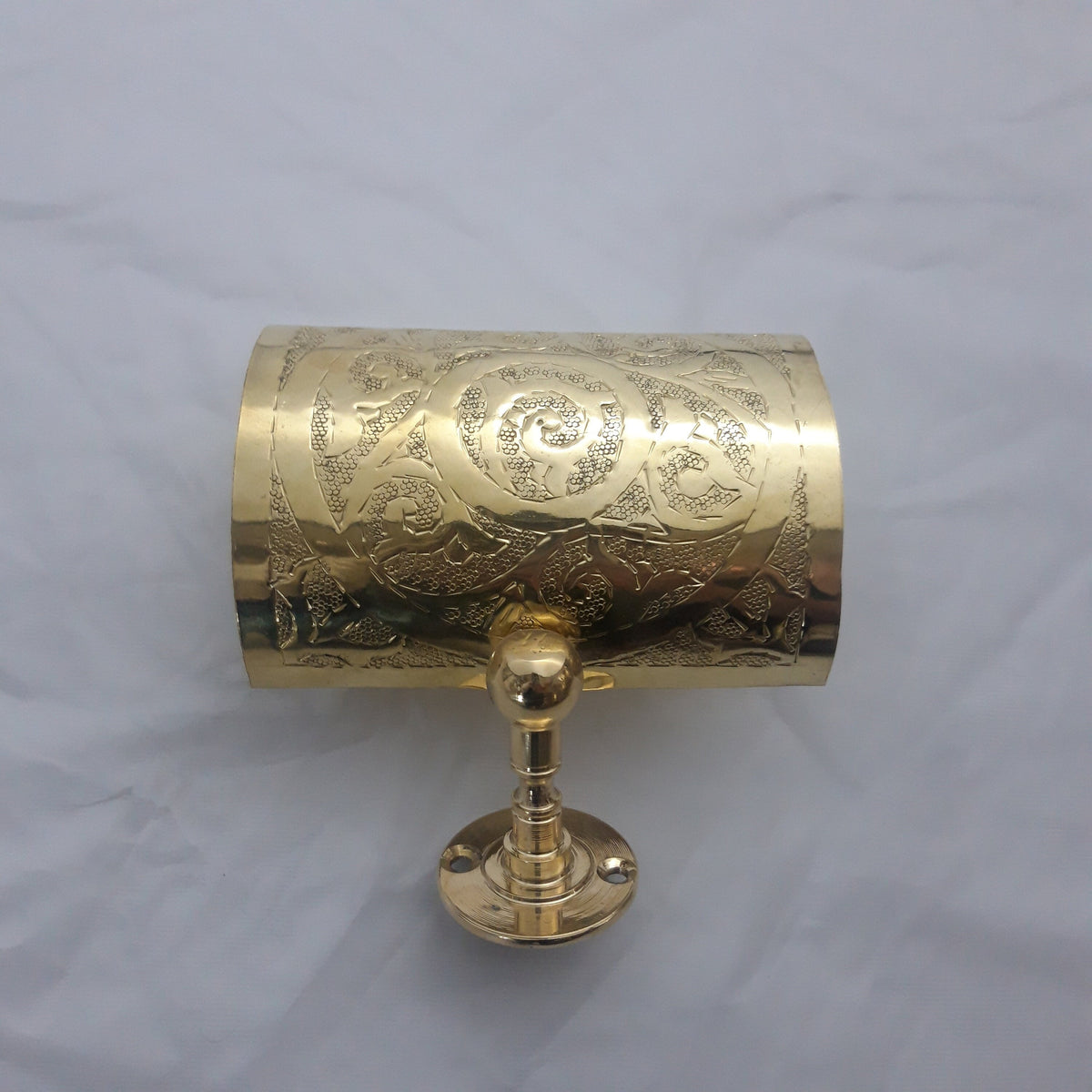 Solid Brass Powder Room Roll Holder, Handcrafted Toilet Paper Holder